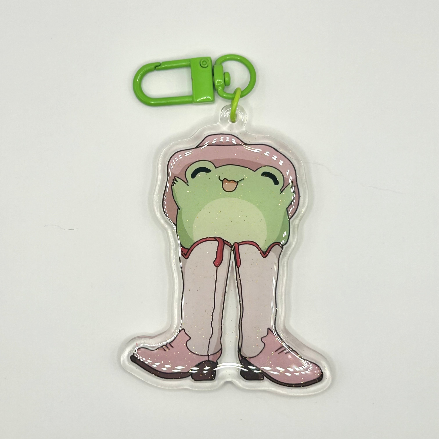 Pink Pony Frog Keychain
