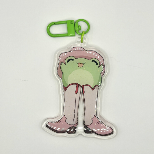 Pink Pony Frog Keychain